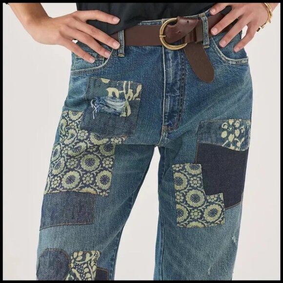 EUC Anthropologie Pilcro Borrowed Boyfriend Patchwork Jeans - Picture 2 of 14